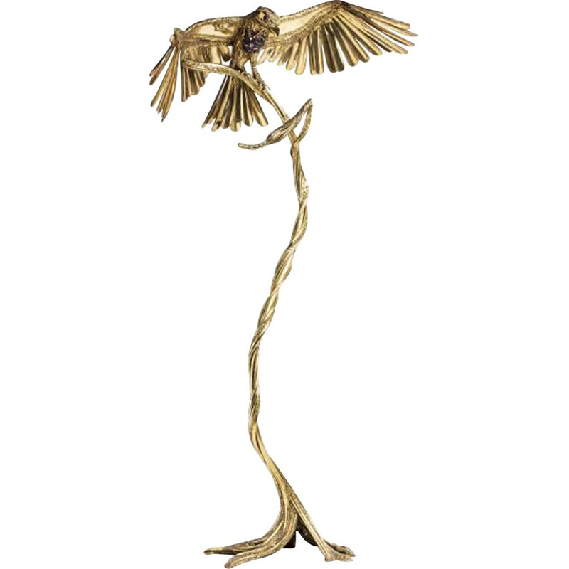 Vintage eagle floor lamp by Richard Fauré