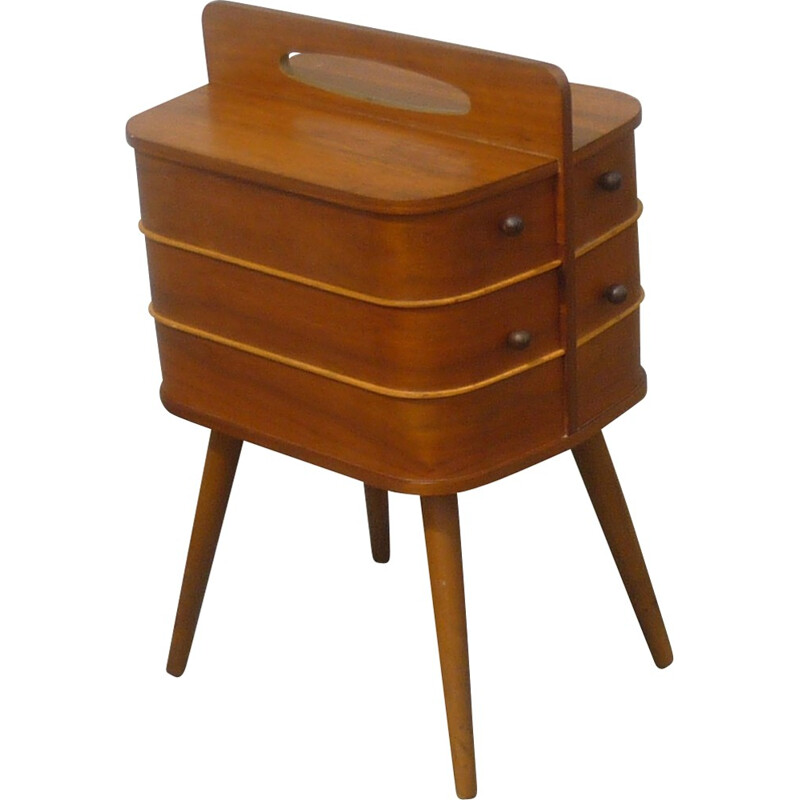 Small portable teak chest of drawers - 1950s