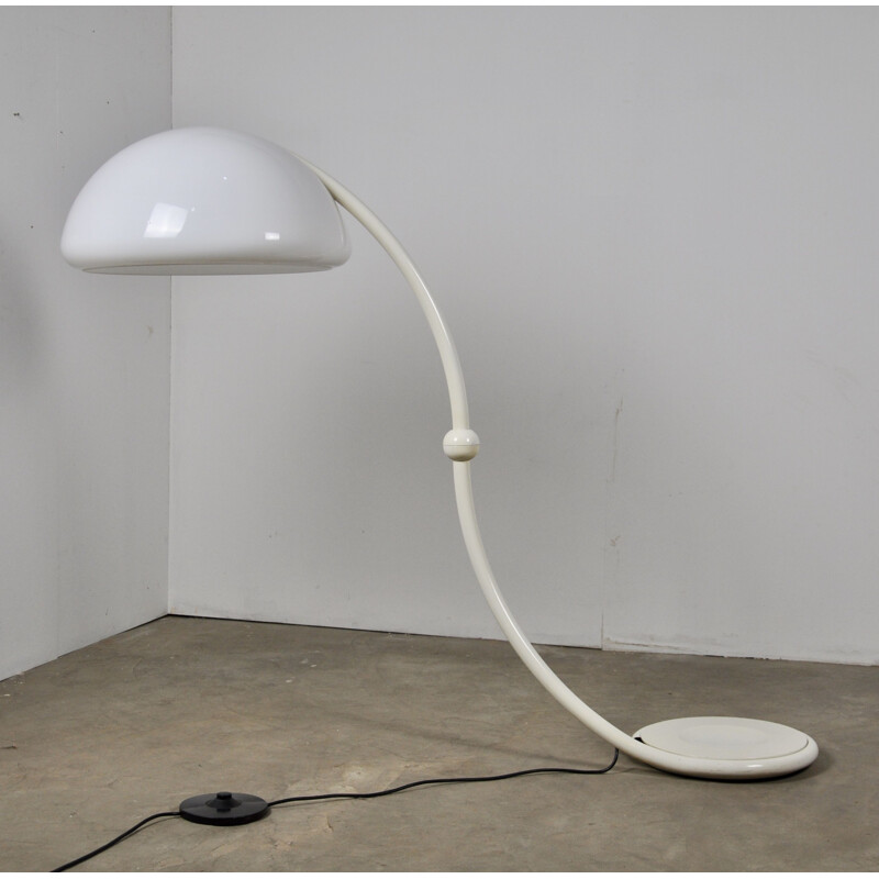 Vintage White Serpente Floor Lamp by Elio Martinelli for Martinelli Luce, 1960s