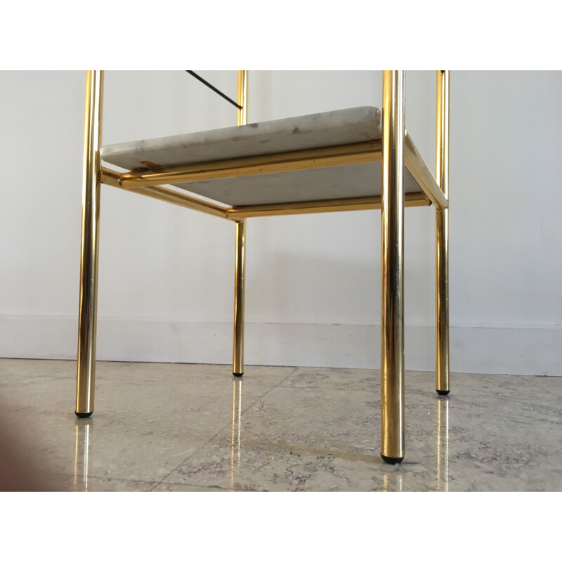 Vintage glass and marble bedside table, 1960s