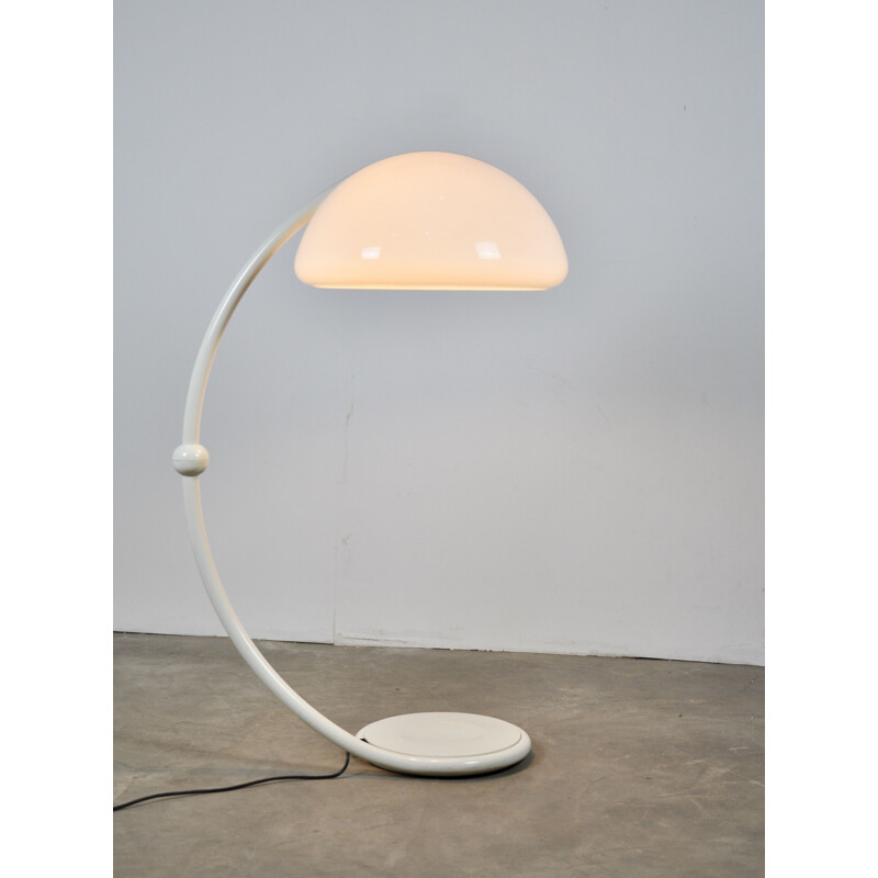 Vintage White Serpente Floor Lamp by Elio Martinelli for Martinelli Luce, 1960s