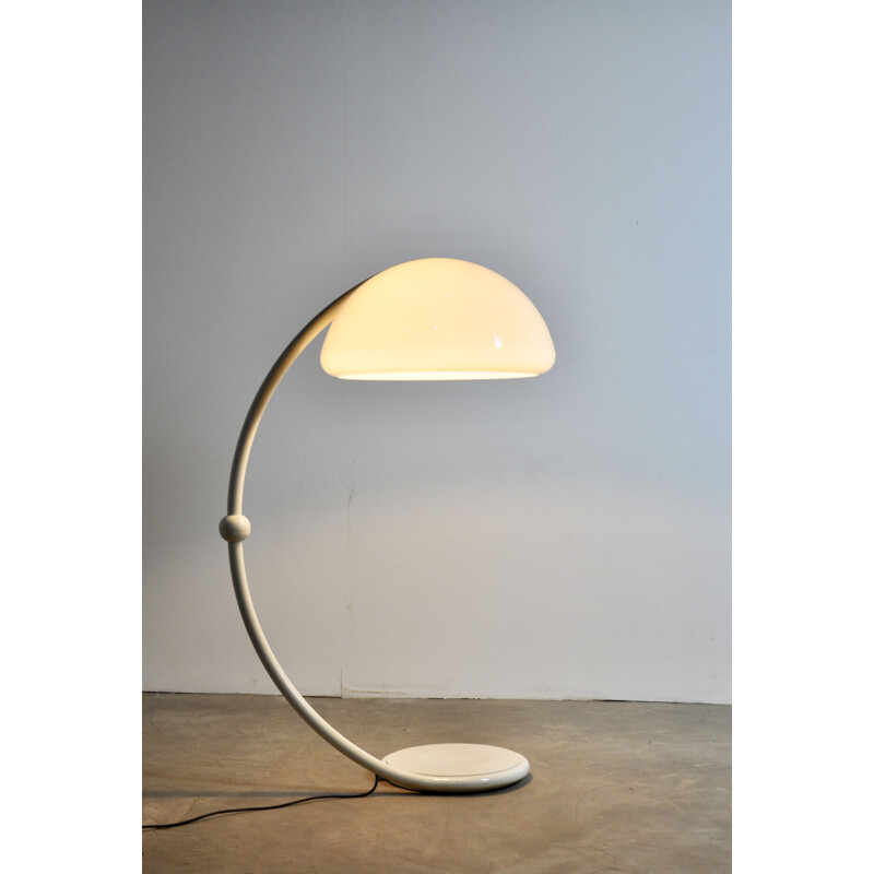 Lampadaire Vintage White Serpente d'Elio Martinelli pour Martinelli Luce, 1960