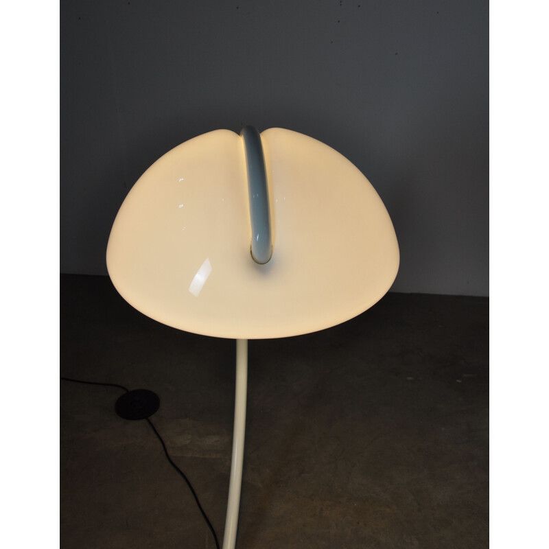 Vintage White Serpente Floor Lamp by Elio Martinelli for Martinelli Luce, 1960s