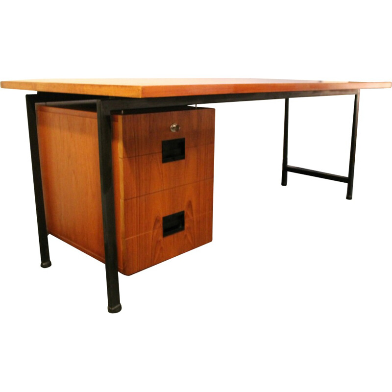 Pastoe desk in wood and metal, Cees BRAAKMAN - 1960s