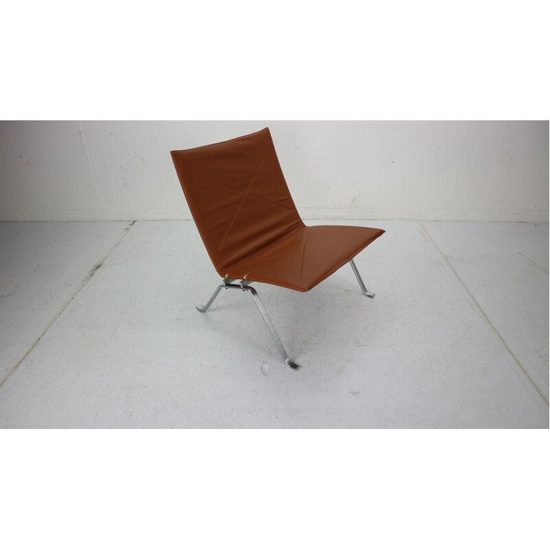 Vintage Danish PK22 Leather Easy Chair by Poul Kjaerholm for E. Kold Christensen, 1956