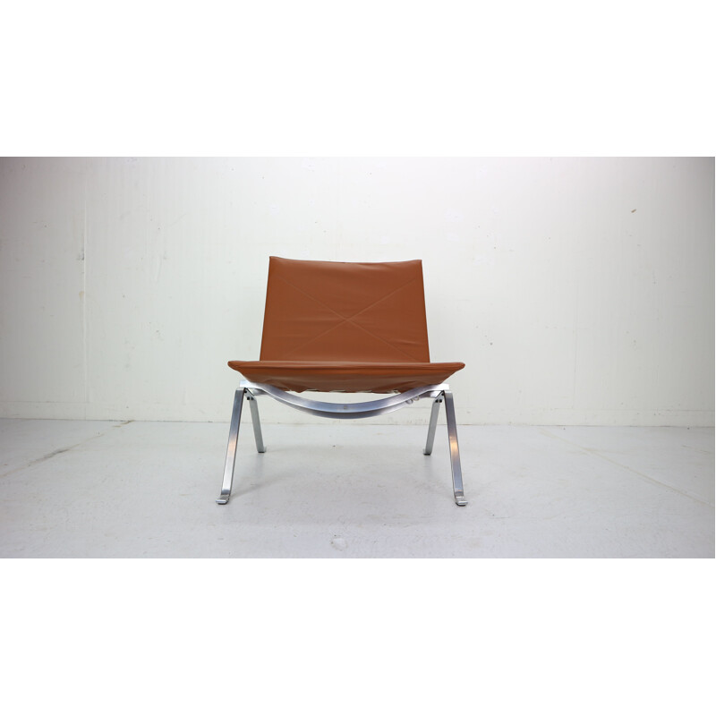 Vintage Danish PK22 Leather Easy Chair by Poul Kjaerholm for E. Kold Christensen, 1956