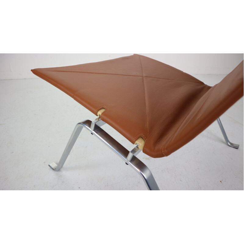 Vintage Danish PK22 Leather Easy Chair by Poul Kjaerholm for E. Kold Christensen, 1956