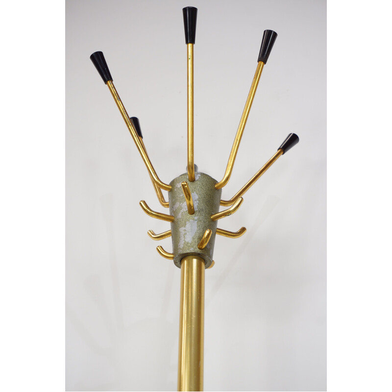 Vintage metal coat rack with umbrella stand, 1950