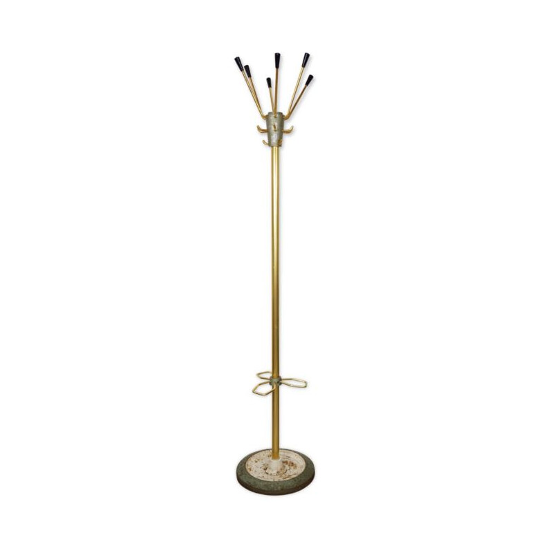 Vintage metal coat rack with umbrella stand, 1950