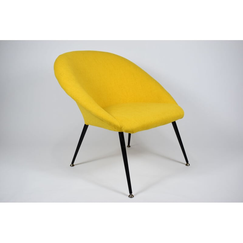 Fauteuil jaune vintage Olympia 1960 