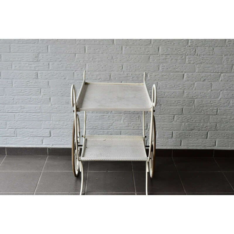 Vintage metal serving trolley by Josef Frank for Svenskt Tenn, Sweden, 1950s