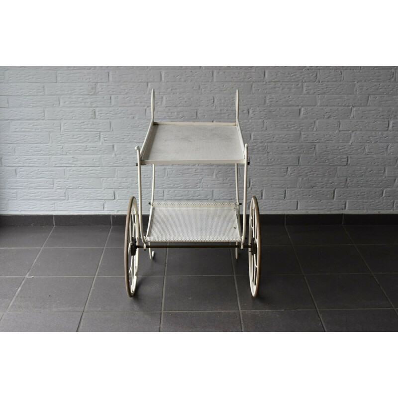 Vintage metal serving trolley by Josef Frank for Svenskt Tenn, Sweden, 1950s