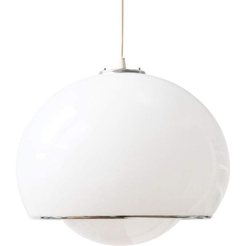 White vintage pendant lamp from Harvey Guzzini for Meblo