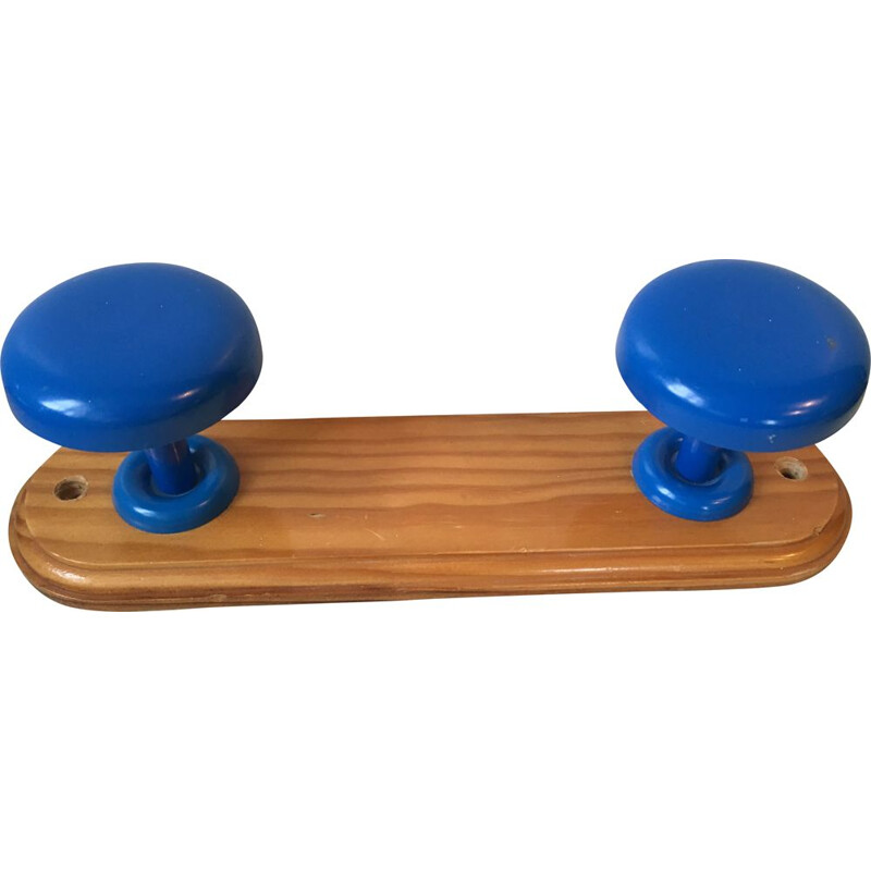 Vintage blue coat rack, 1980 