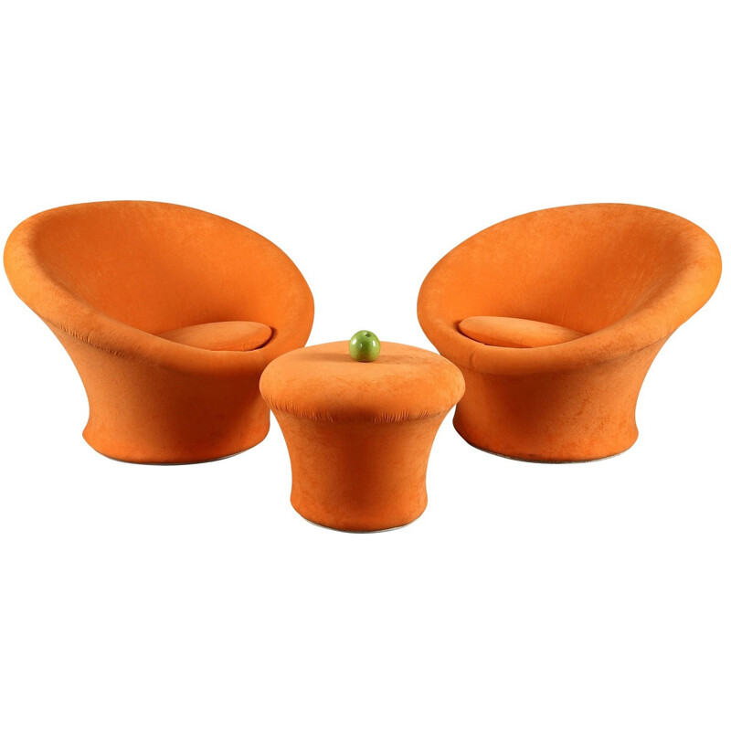  Orange mushroom set, Pierre PAULIN - 1960s