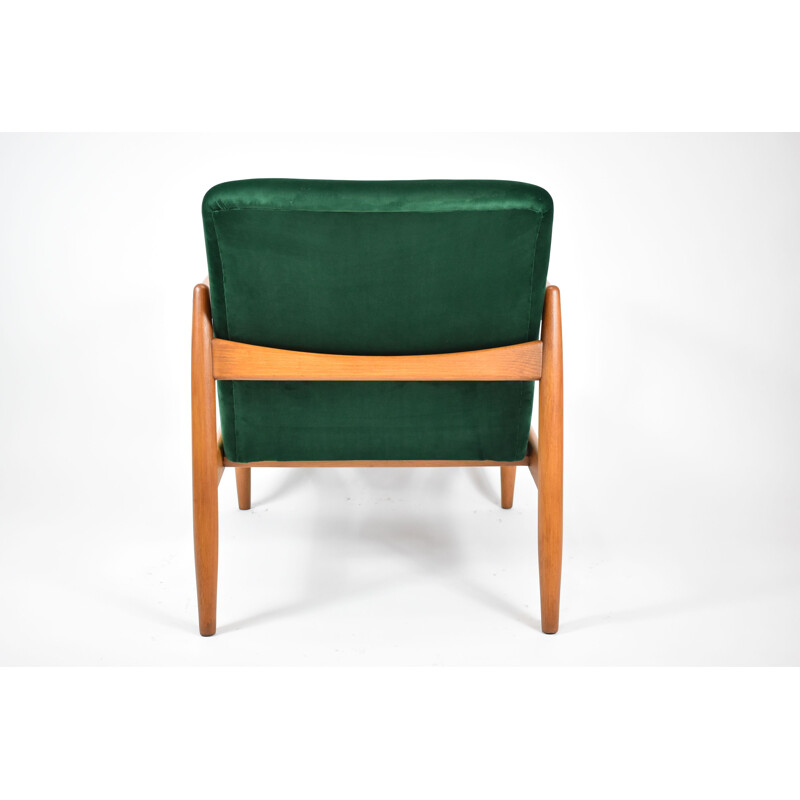 Vintage Armchair GFM-64 designed by E.Homa, Poland bootle velvet 1960