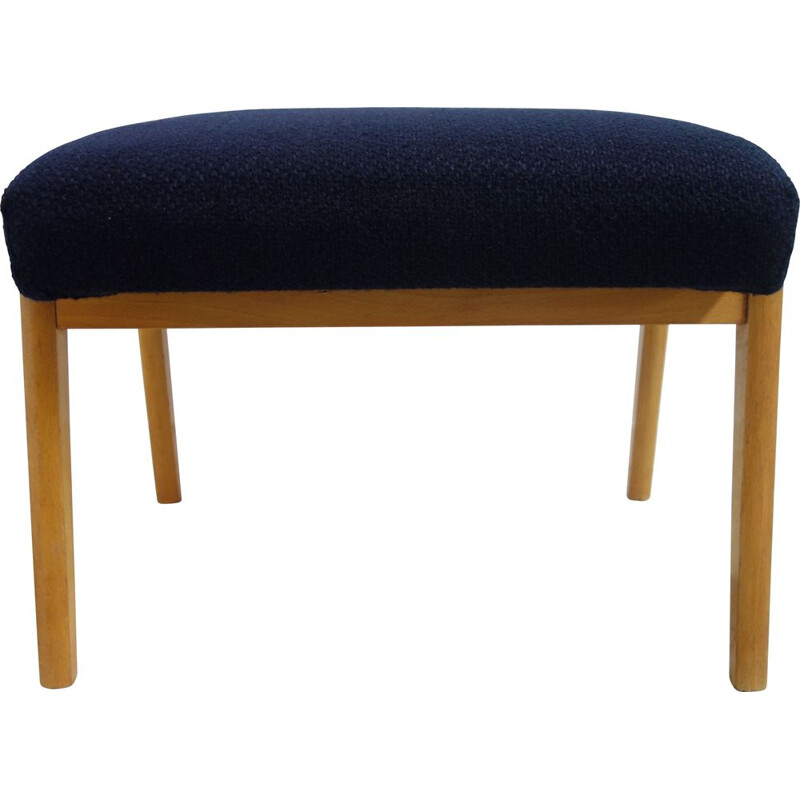 Vintage dark blue footstool, 1960s