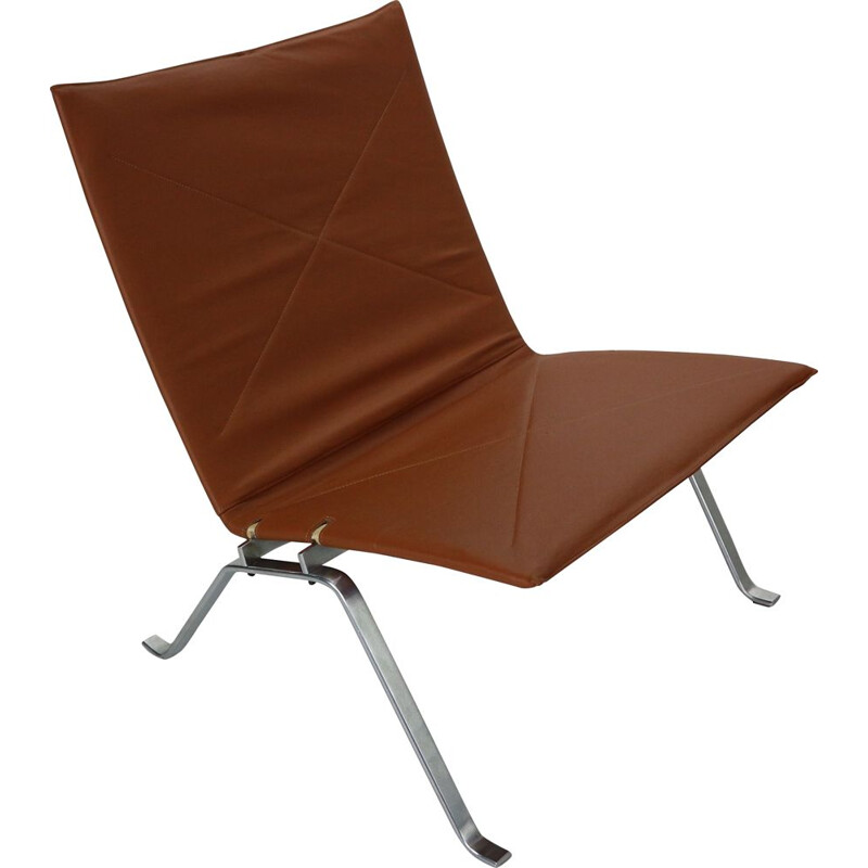 Vintage Danish PK22 Leather Easy Chair by Poul Kjaerholm for E. Kold Christensen, 1956