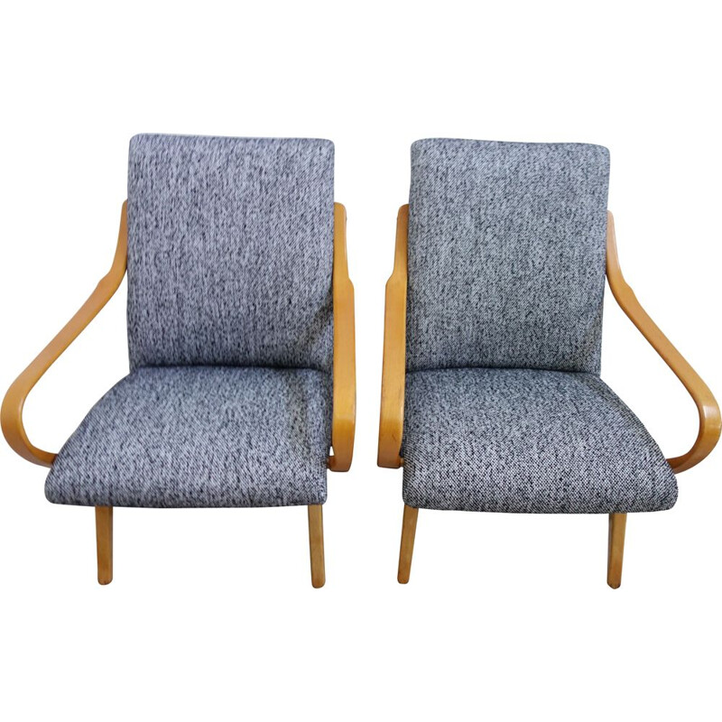 Pair of vintage armchairs by J. Smideck for TON, 1960s