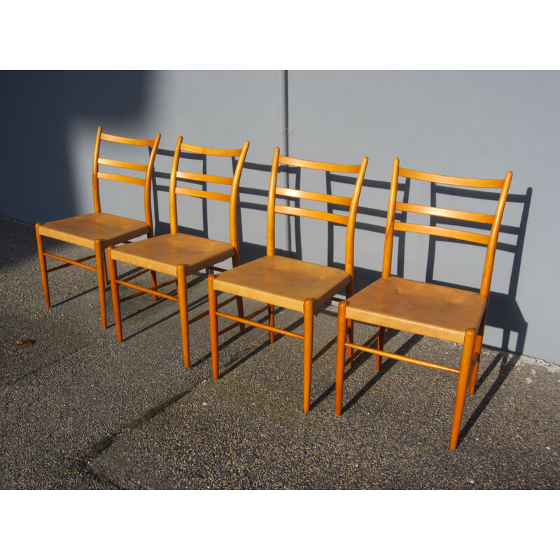 4 vintage Scandinavian chairs Gracell by Yngve Ekström for Gemla