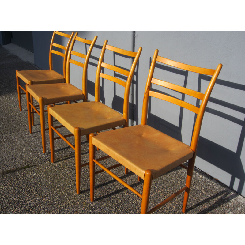 4 vintage Scandinavian chairs Gracell by Yngve Ekström for Gemla