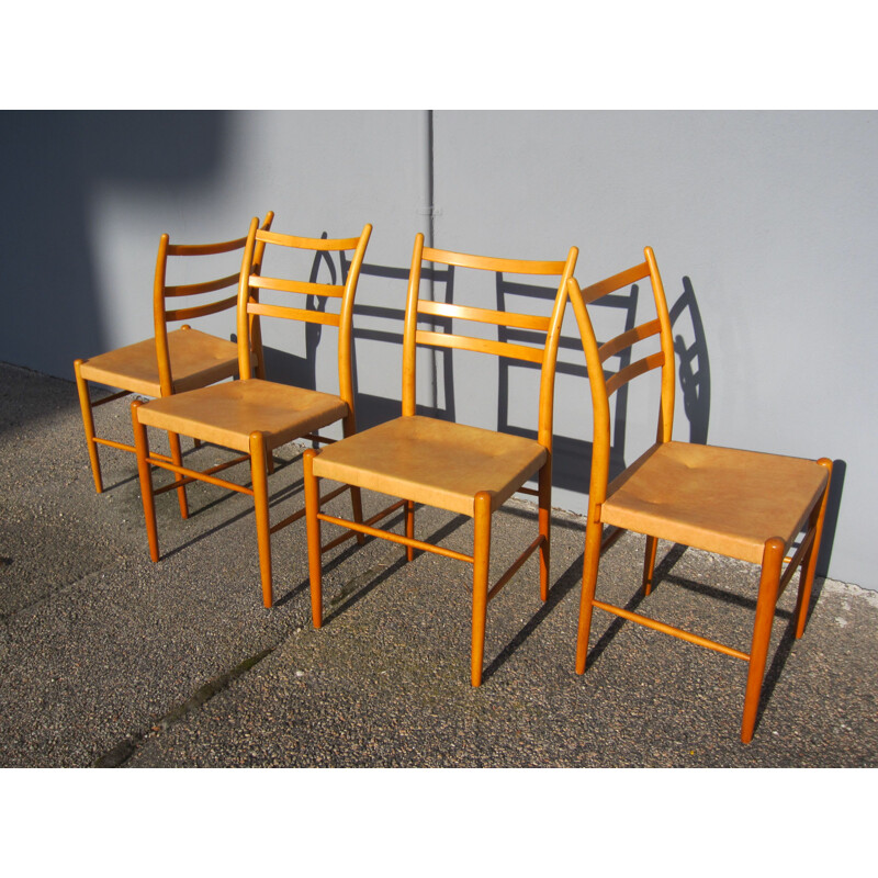 4 vintage Scandinavian chairs Gracell by Yngve Ekström for Gemla