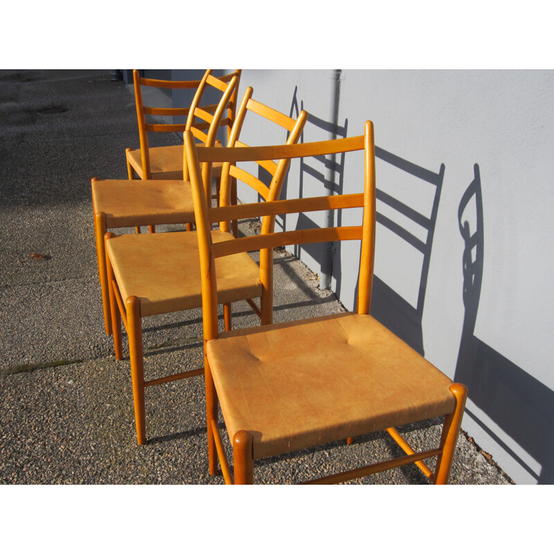 4 chaises scandinaves vintage Gracell par Yngve Ekström pour Gemla