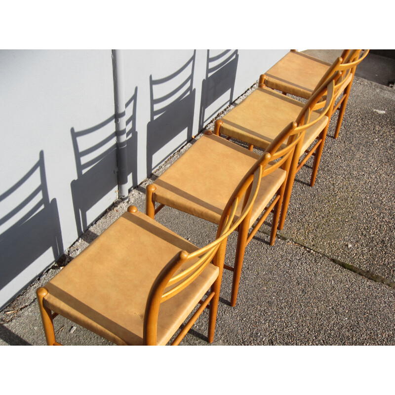 4 chaises scandinaves vintage Gracell par Yngve Ekström pour Gemla
