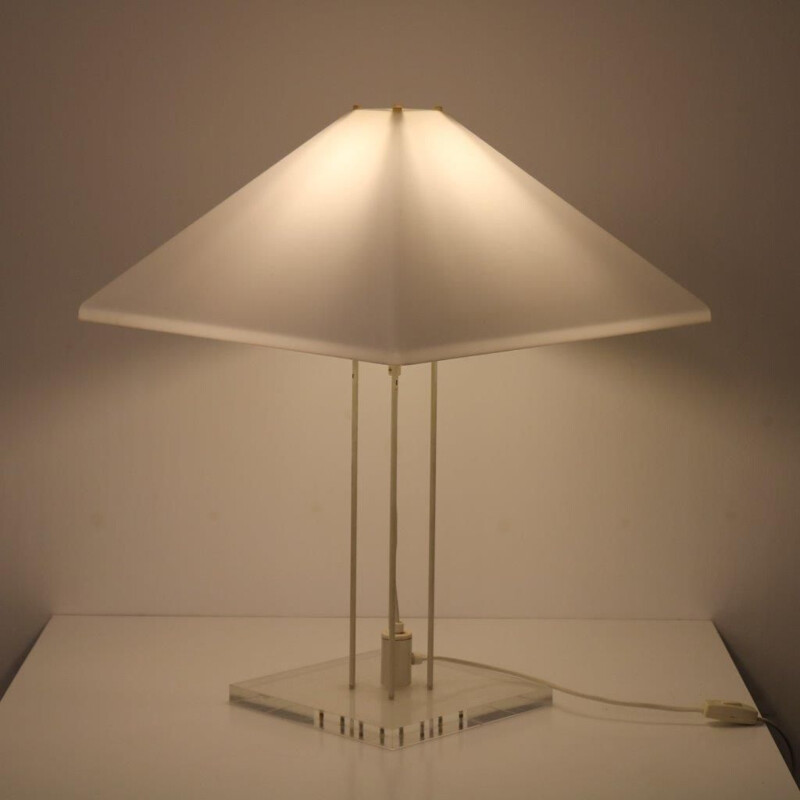 lampe de table vintage néerlandaise en plexiglas 1970