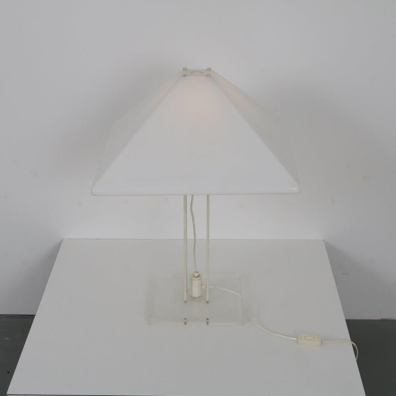 Vintage Dutch plexiglass table lamp  1970