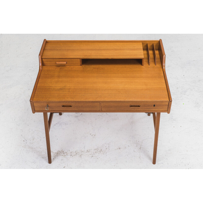 Vintage Danish Model 56 Teak Desk by Arne Wahl Iversen, 1961