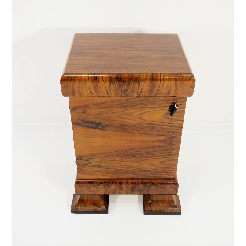 Vintage Walnut Veneer Nightstand, 1940