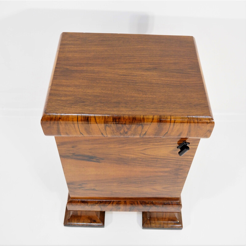 Vintage Walnut Veneer Nightstand, 1940