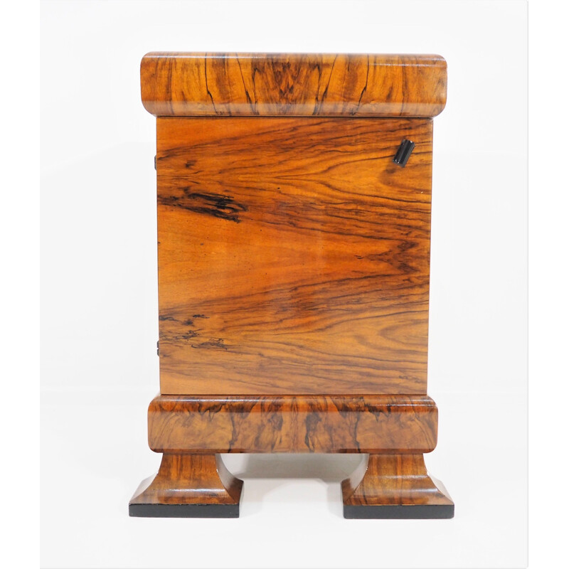 Vintage Walnut Veneer Nightstand, 1940