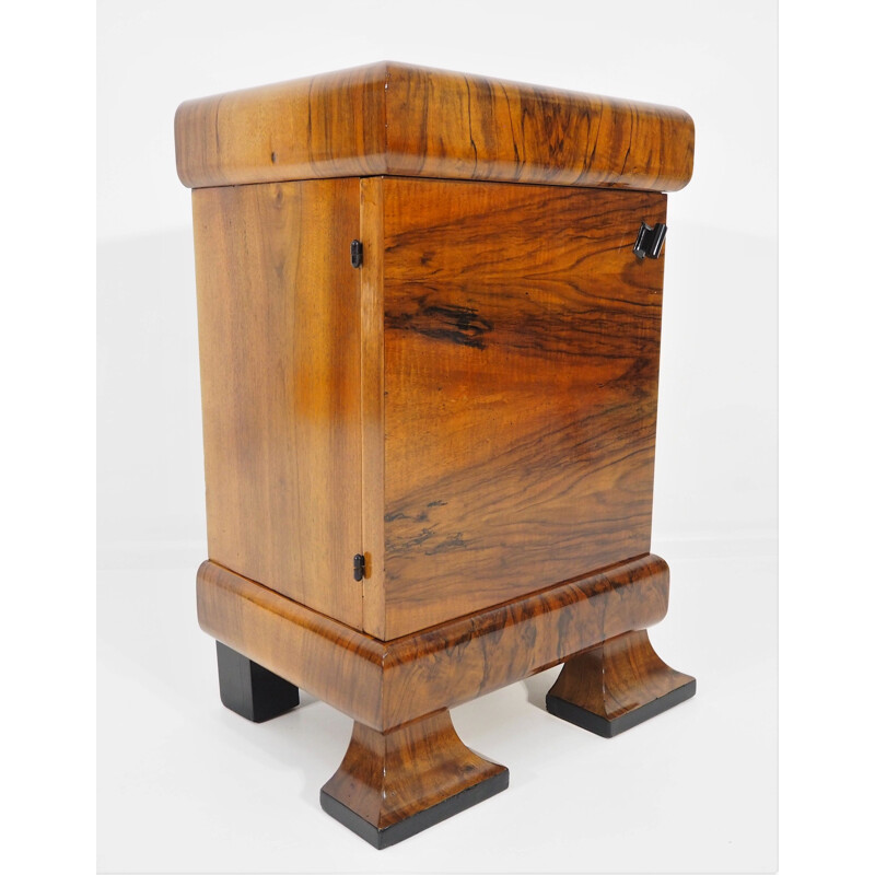 Vintage Walnut Veneer Nightstand, 1940