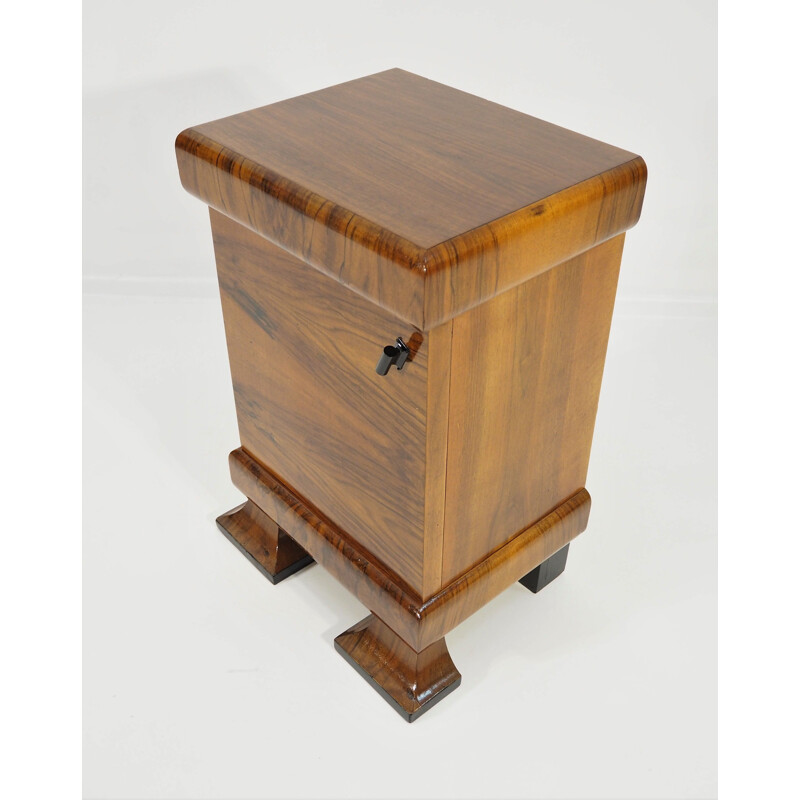 Vintage Walnut Veneer Nightstand, 1940