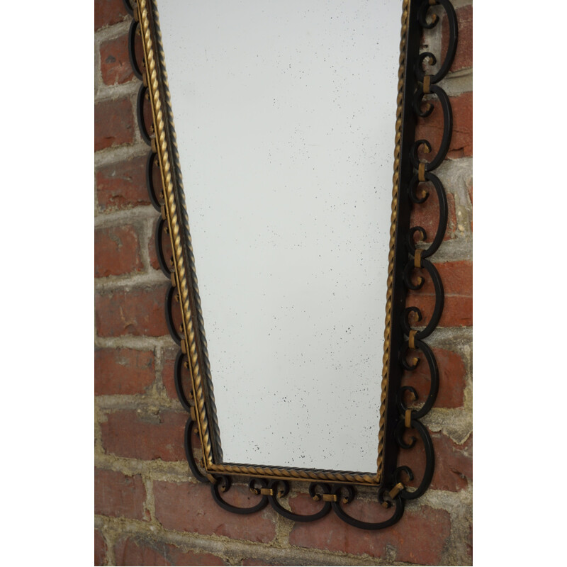 Vintage wrought iron mirror - 1950