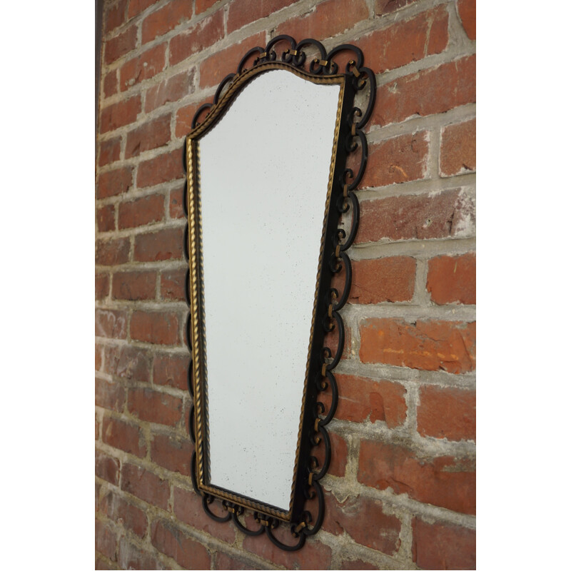 Vintage wrought iron mirror - 1950