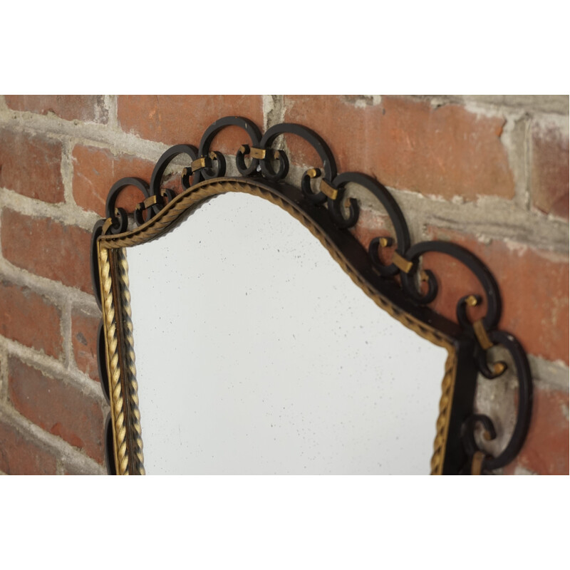 Vintage wrought iron mirror - 1950