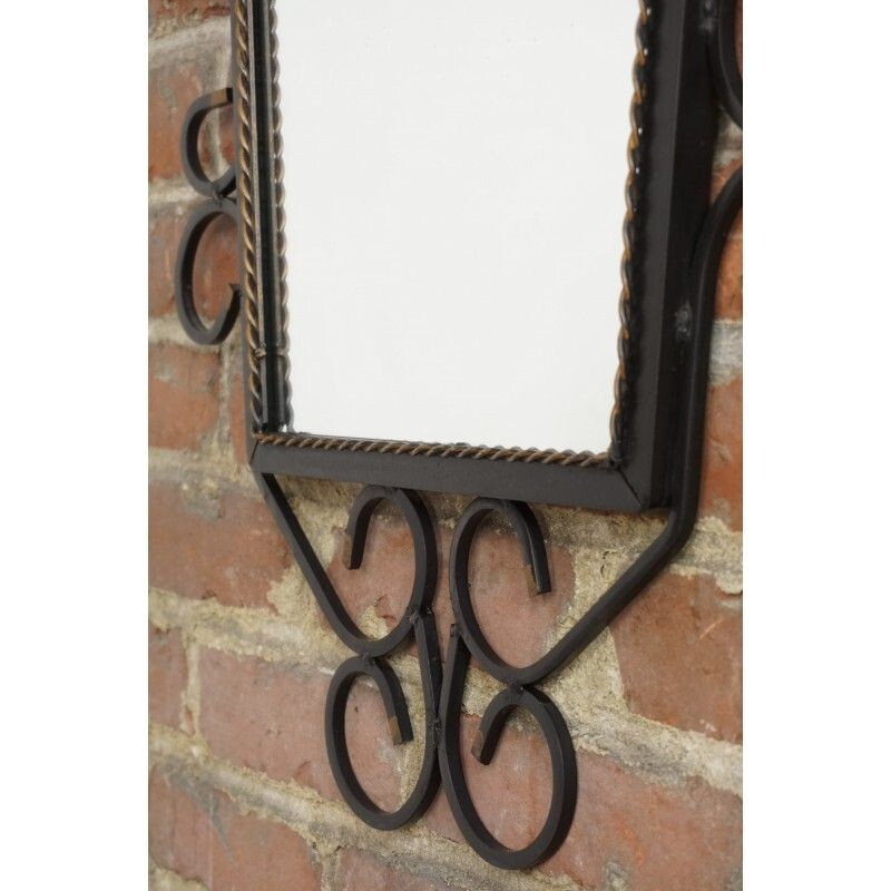 Vintage french wrought iron mirror - 1950