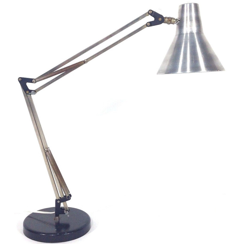 Vintage metalen en aluminium tafellamp, 1960