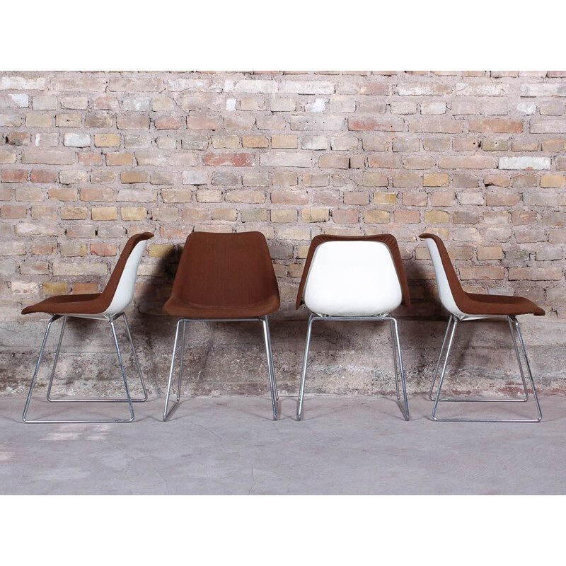 Suite of 4 vintage "Polyprop" chairs by Robin Day for Hille, UK, 1970