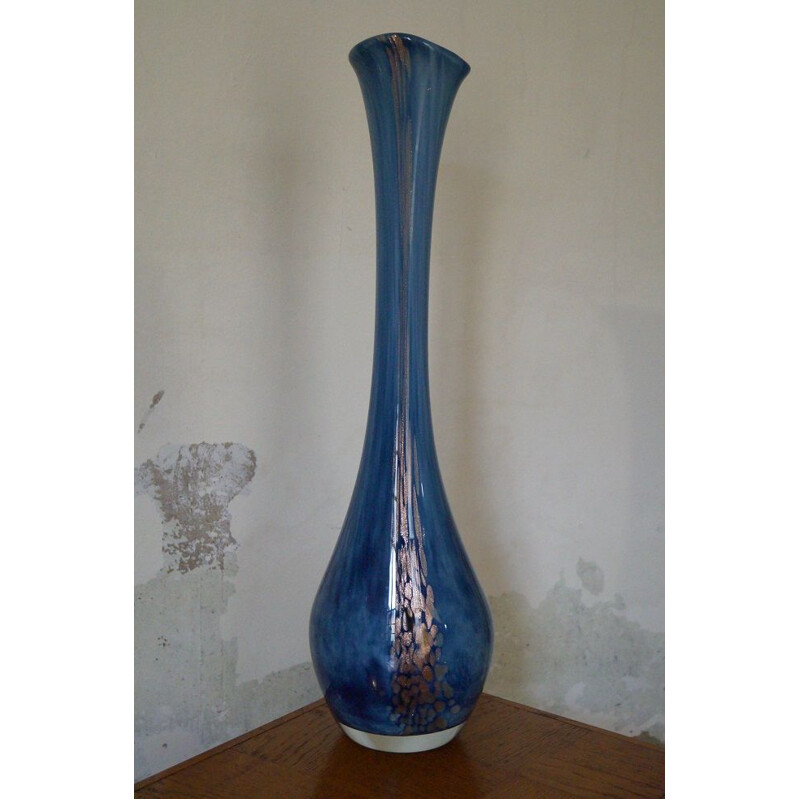 Vintage blown glass vase by Torchux 1980