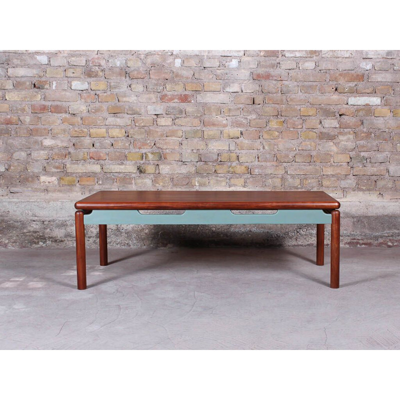 Table basse scandinave rectangle en palissandre relookée, circa 1965