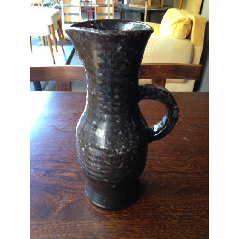 Jug handle glazed ceramic - 1960s