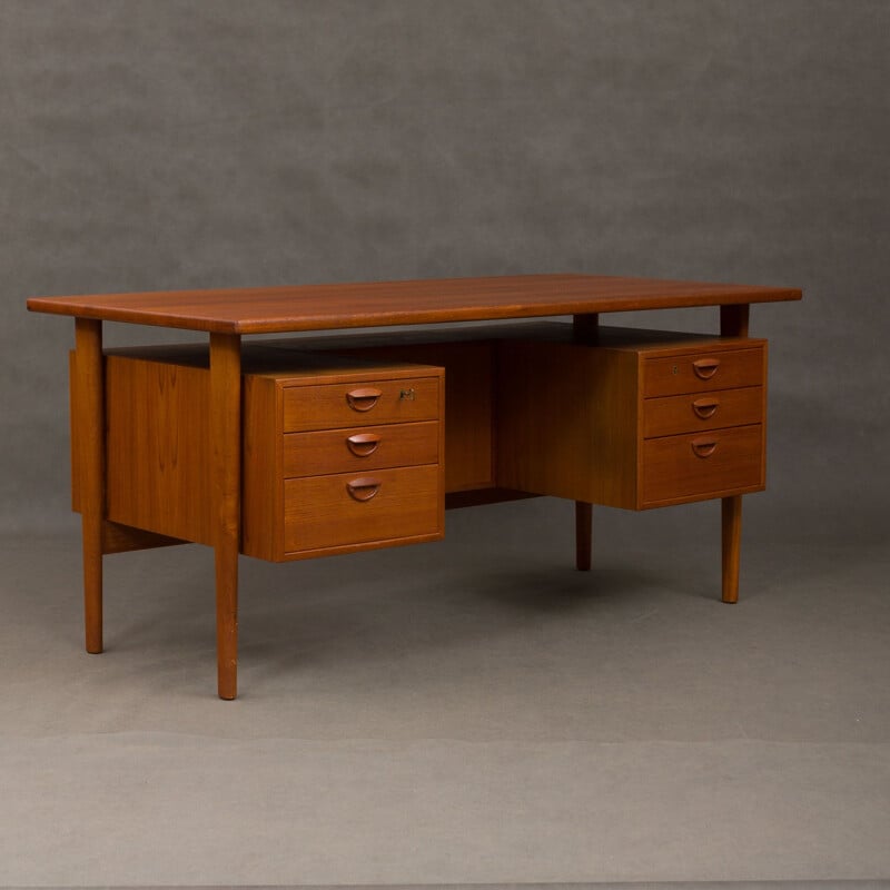 Vintage Kai Kristiansen free standing teak desk