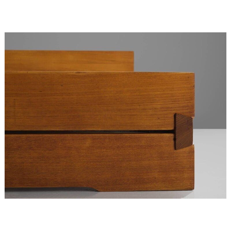 Vintage bed L02 in solid elm by Pierre Chapo