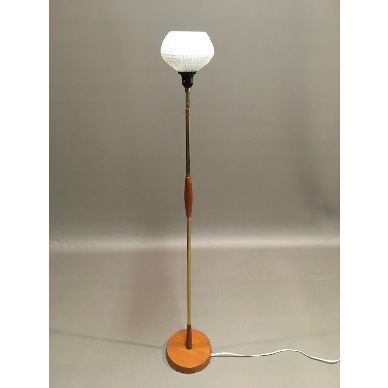 Elegant 1950's Scandinavian teak vintage floor lamp