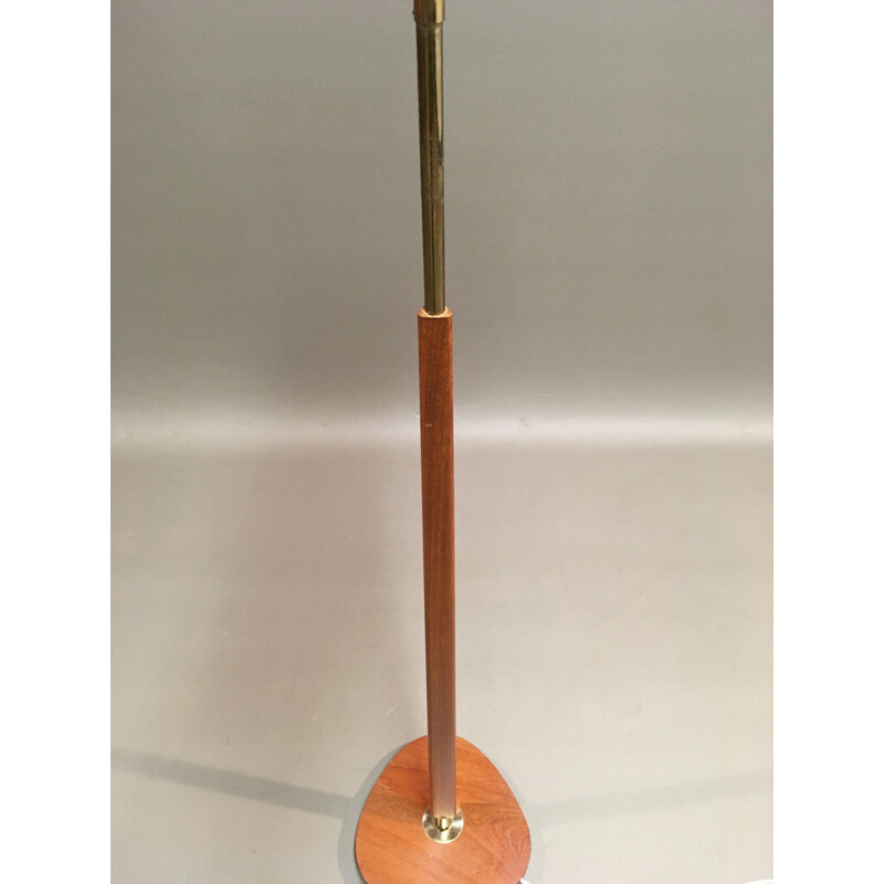 Vintage Scandinavian modular teak and metal 1950's floor lamp