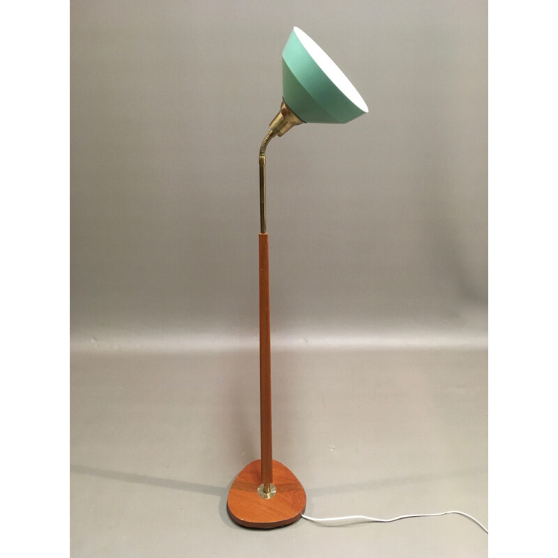 Vintage Scandinavian modular teak and metal 1950's floor lamp